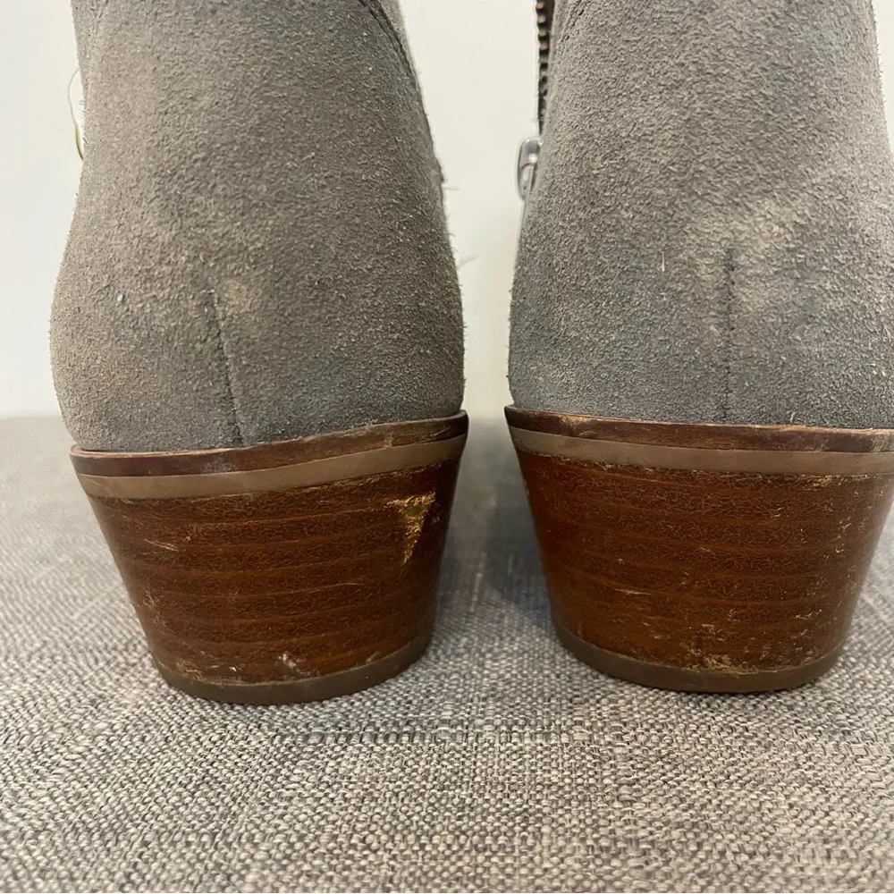 COACH Dani Suede Ankle Boot Western Style - Gray Size 8.5 - Picture 8 of 13
